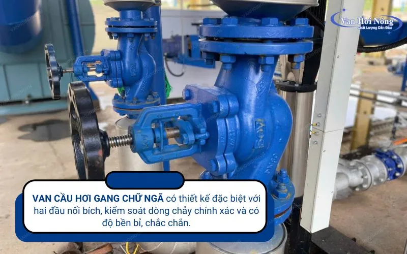 Van cầu hơi chữ ngã có cấu trúc chắc chắn, bền bỉ