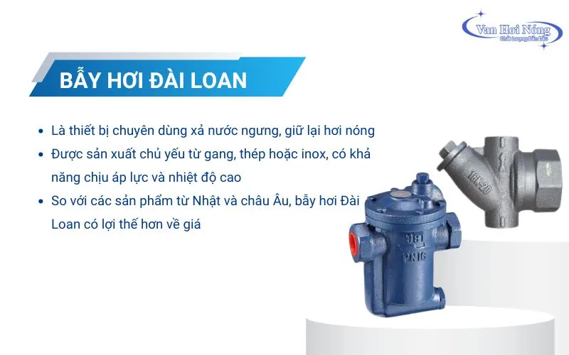 Bẫy hơi Đài Loan được sản xuất tại Đài Loan, loại bỏ nước ngưng hiệu quả