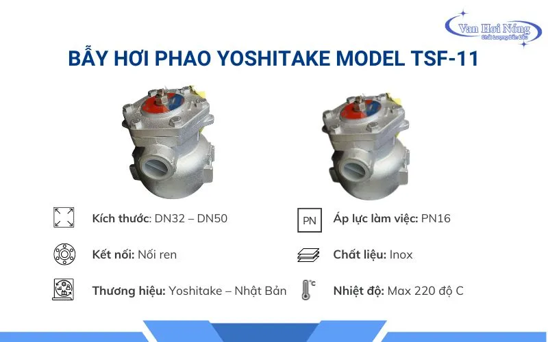 Thông tin bẫy hơi phao TSF-11 của Yoshitake