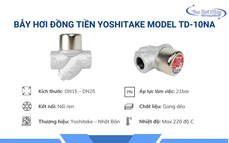 Thông tin bẫy hơi đồng tiền TD-10NA của Yoshitake