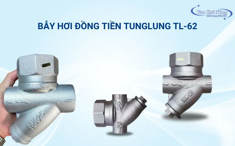Hình ảnh bẫy hơi đồng tiền Tunglung nối ren