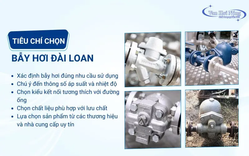 Các tiêu chí lựa chọn bẫy hơi Đài Loan phù hợp cho hệ thống