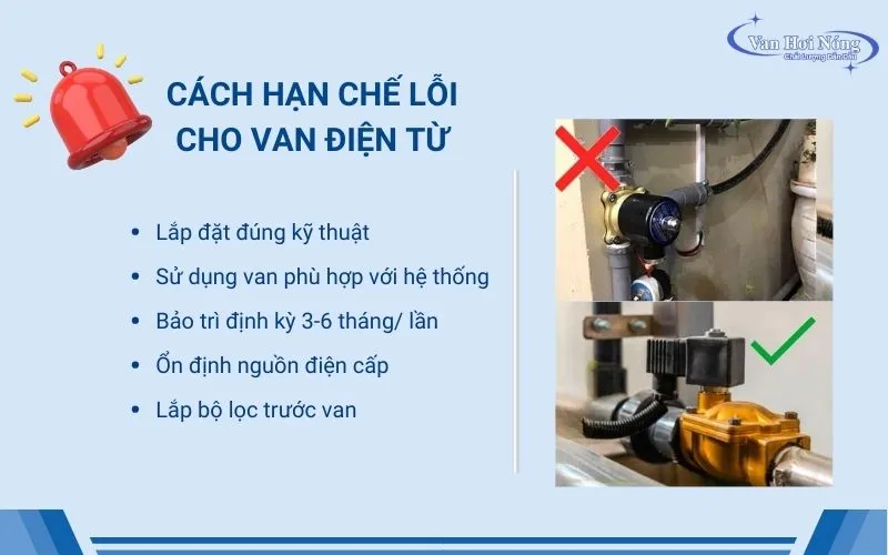Cách hạn chế các lỗi thường gặp của van điện từ