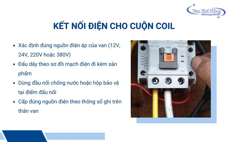 Cần kết nối điện cho van hơi điện từ chính xác
