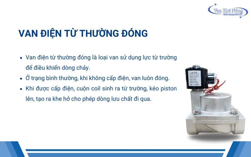 Thông tin van điện từ thường đóng NC