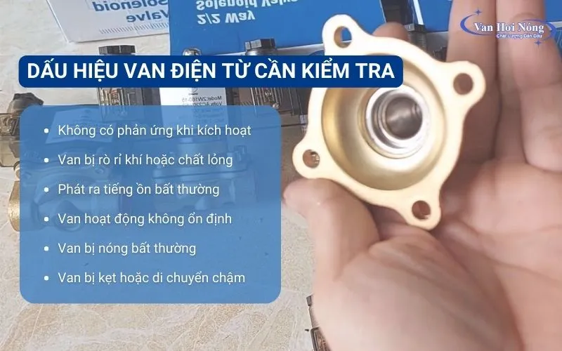 Dấu hiệu cho thấy cần kiểm tra van điện từ