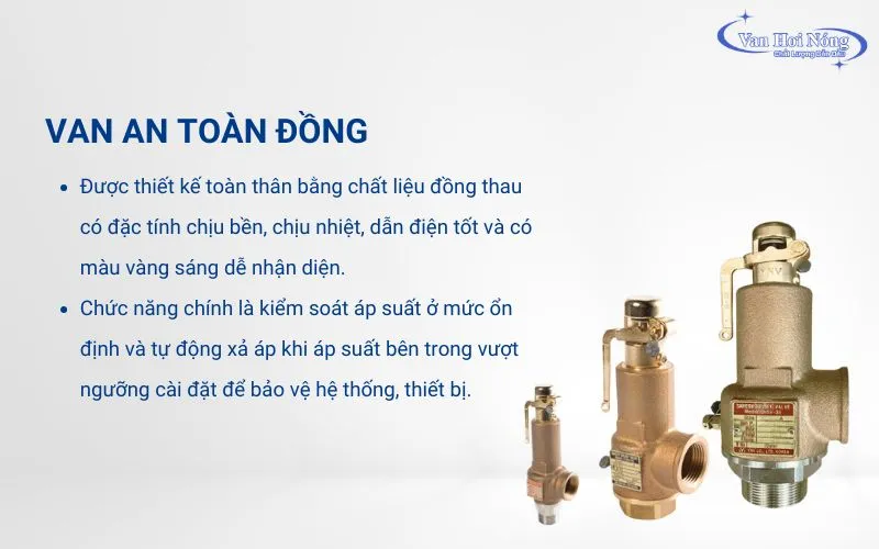 Thông tin cơ bản về van an toàn đồng