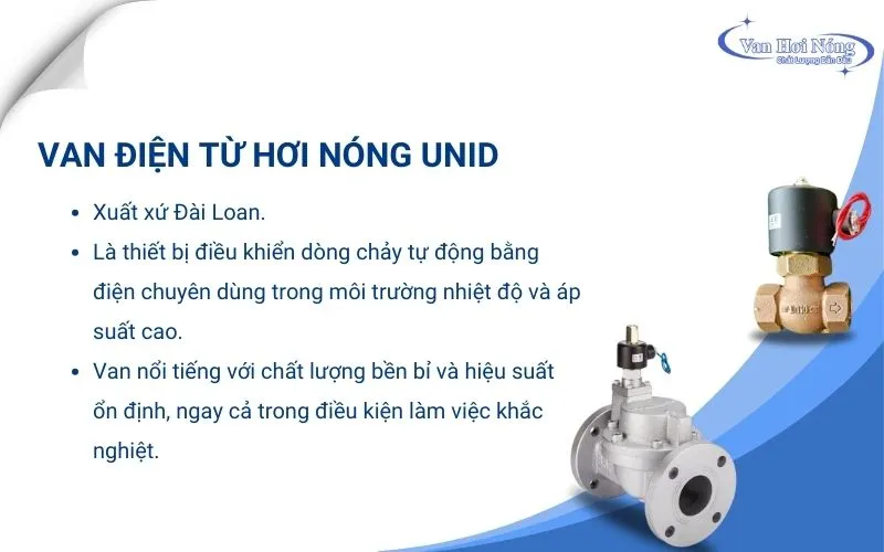 Van điện từ hơi nóng thương hiệu UniD xuất xứ Đài Loan