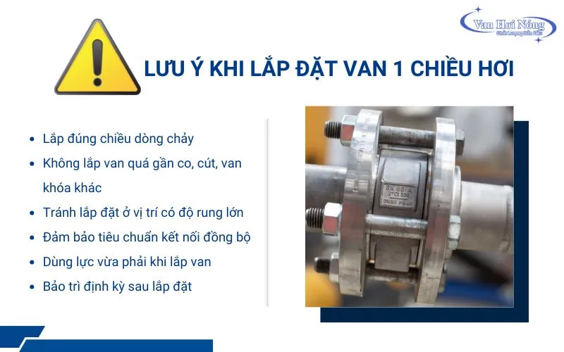 Những điều cần lưu ý khi lắp đặt van 1 chiều hơi nóng