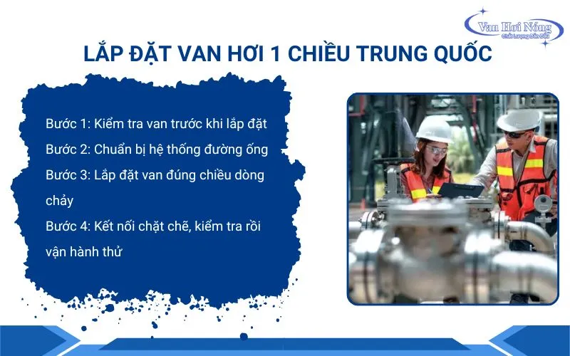 Các bước lắp đặt van hơi 1 chiều