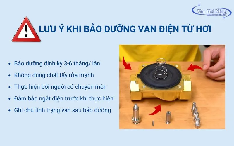 Lưu ý khi bảo dưỡng van điện từ