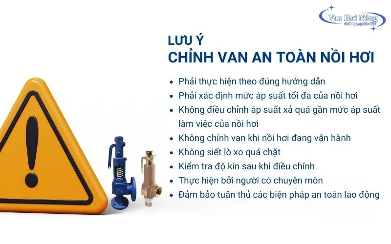 Các lưu ý khi điều chỉnh van an toàn nồi hơi