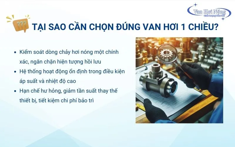 Chọn van một chiều hơi nóng phù hợp với hệ thống mang lại hiệu suất tốt