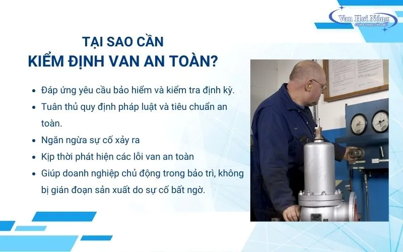 Lý do cần kiểm định van an toàn cho hơi nóng