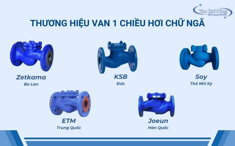 Một số thương hiệu van 1 chiều chữ ngã nổi tiếng