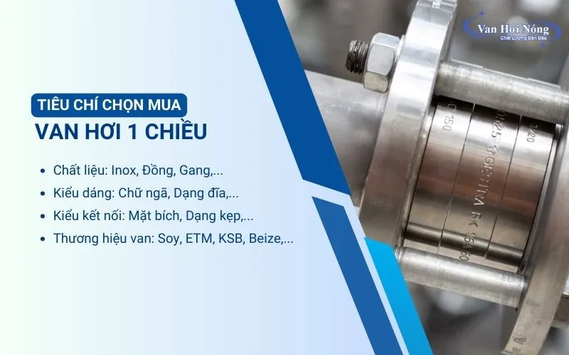 Tiêu chí chọn mua van hơi 1 chiều