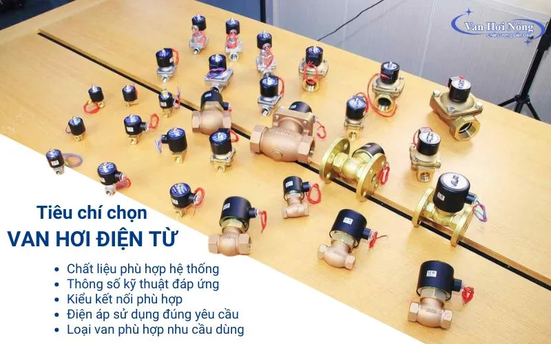Cần lựa chọn van hơi điện từ có thông số phù hợp với hệ thống