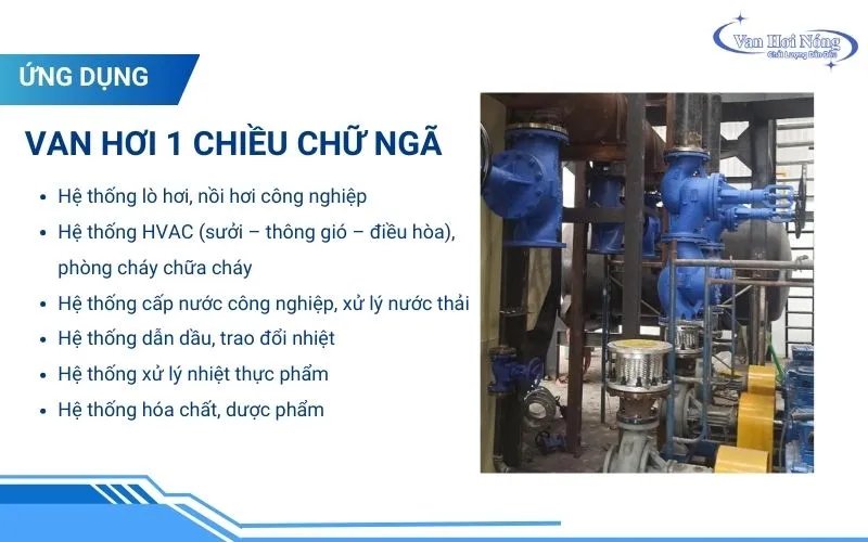 Van hơi 1 chiều chữ ngã dùng nhiều trong các hệ thống công nghiệp
