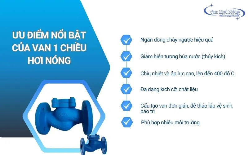 Những ưu điểm vượt trội của van 1 chiều chữ ngã cho hơi nóng
