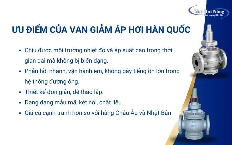 Các ưu điểm nổi bật của van giảm áp hơi đến từ Hàn Quốc