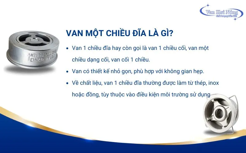 Thông tin van 1 chiều đĩa cho hơi nóng