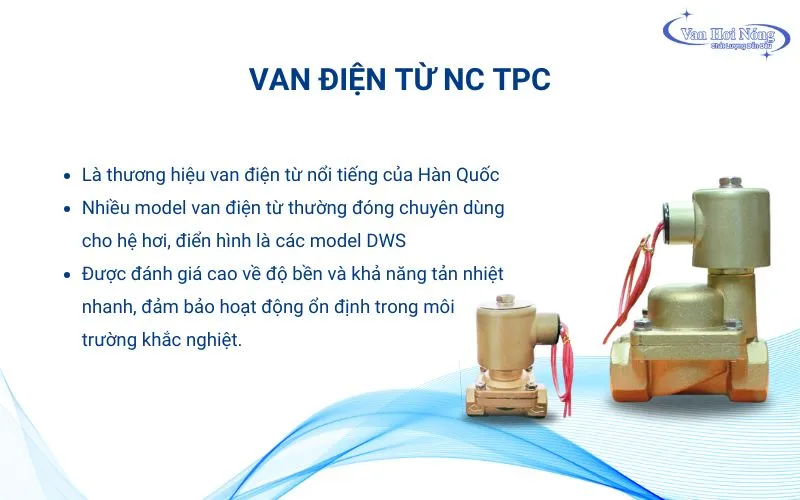 Van điện từ hơi nóng TPC dạng thường đóng