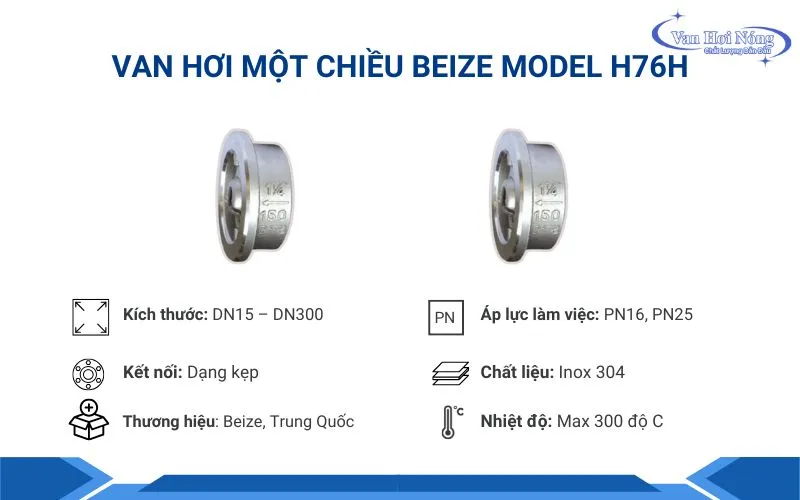 Van 1 chiều hơi Beize Model H76H