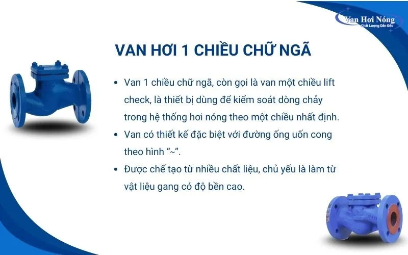 Đặc điểm cơ bản của van một chiều chữ ngã