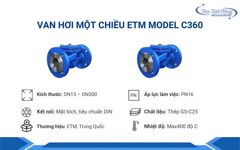 Van 1 chiều hơi ETM Model C360