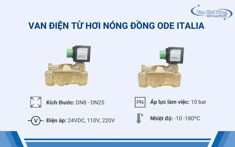 Thông tin van hơi điện từ đồng ODE