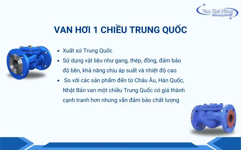 Thông tin van hơi 1 chiều Trung Quốc