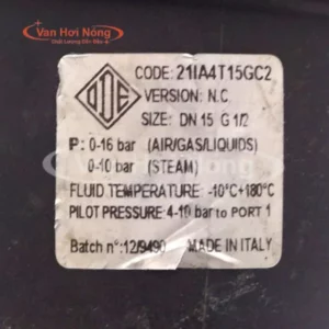 Van y xiên khí nén inox 316 ODE model 21IA4T15GC2