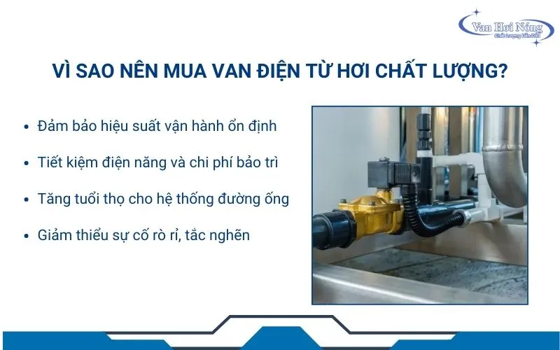 Lý do nên mua van điện từ hơi chất lượng