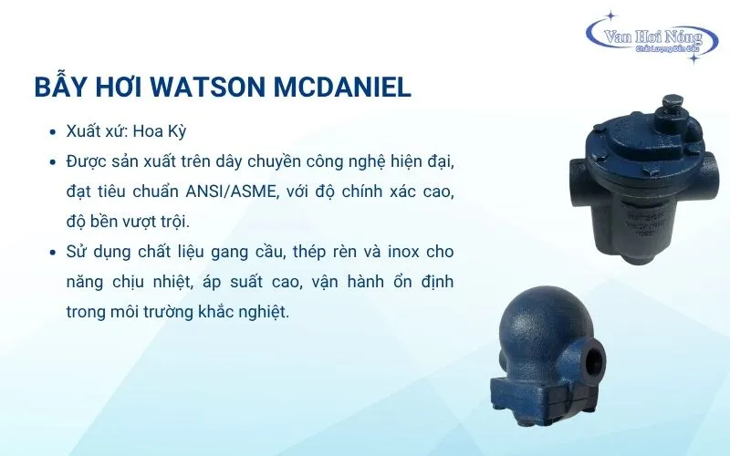 Bẫy hơi Watson McDaniel chất lượng hàng đầu tại Mỹ
