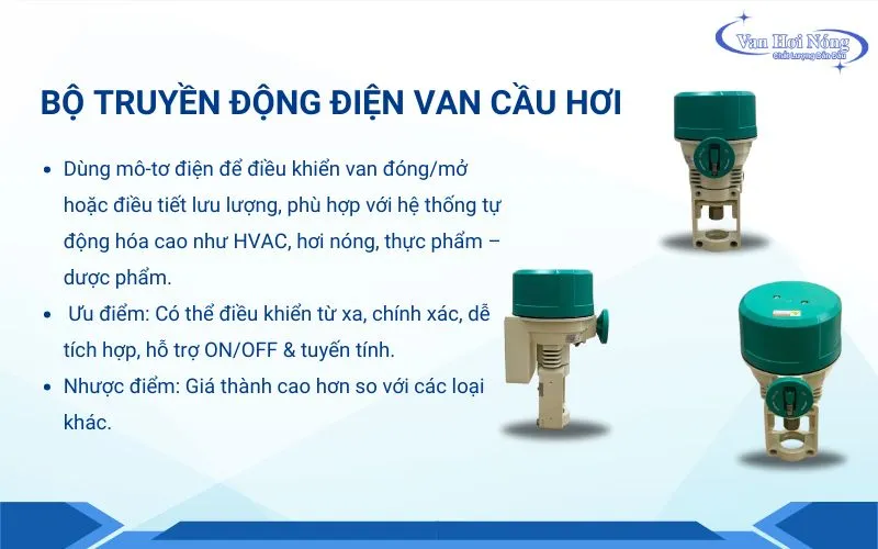 Đặc điểm nổi bật bộ truyền động điện của van cầu hơi