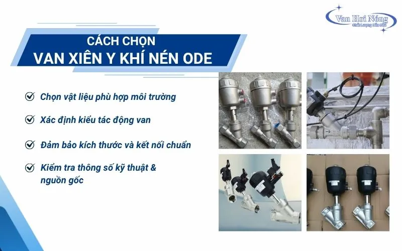 Các tips chọn mua van xiên y khí nén ODE phù hợp