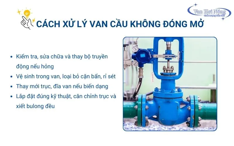 Cách xử lý khi van cầu không đóng, mở được