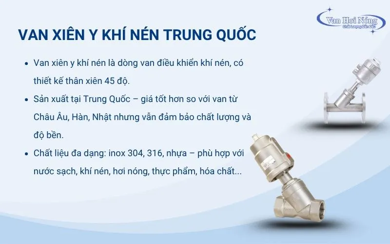 Thông tin van xiên y khí nén Trung Quốc