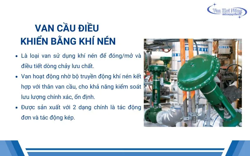 Tổng quan về van cầu điều khiển khí nén
