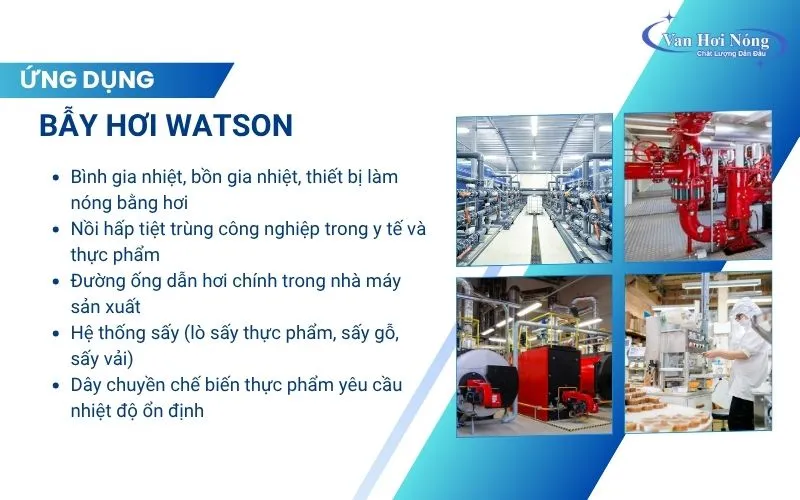 Các hệ thống ứng dụng bẫy hơi Watson McDaniel