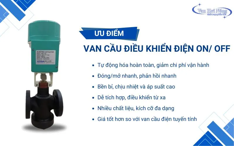 Lợi ích khi dùng van cầu điều khiển điện ON/OFF