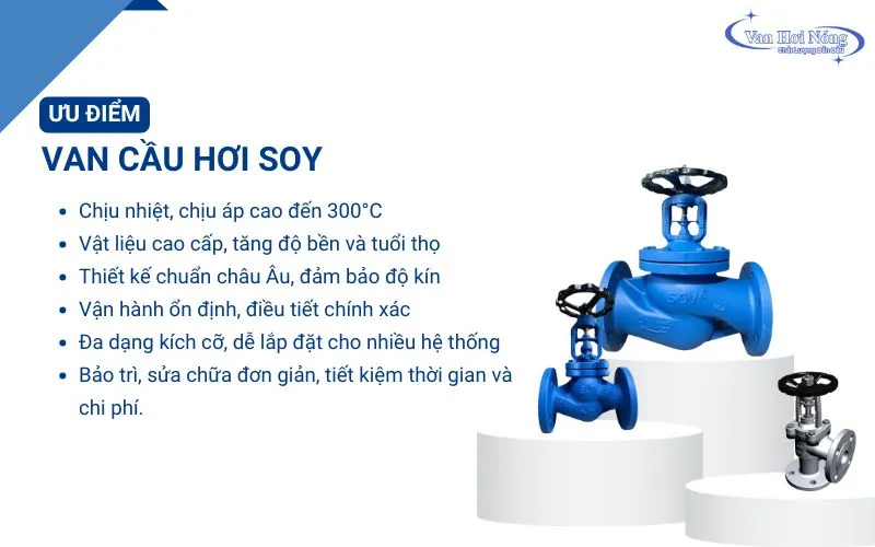 Những ưu điểm nổi trội của van cầu Soy cho hơi nóng