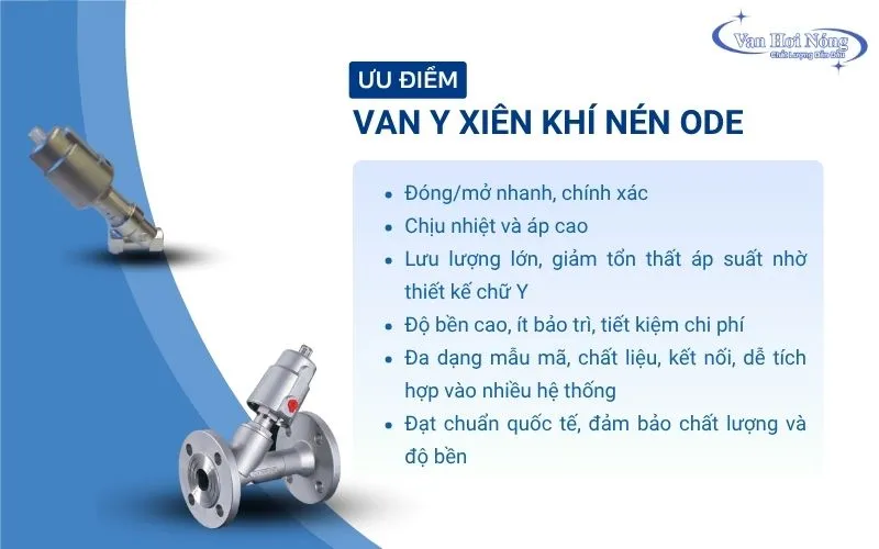 Lợi ích khi sử dụng van y xiên khí nén ODE