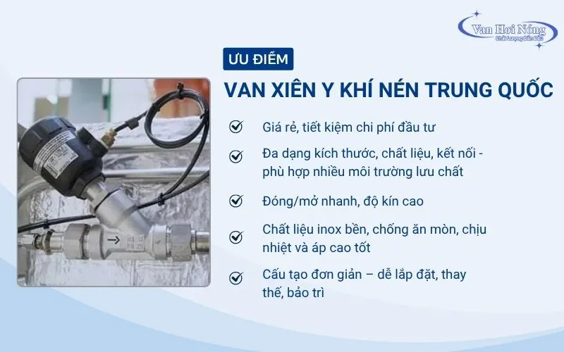 Ưu điểm của van xiên y khí nén Trung Quốc
