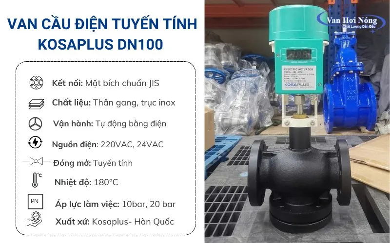 Van cầu điện tuyến tính DN100 của hãng Kosaplus