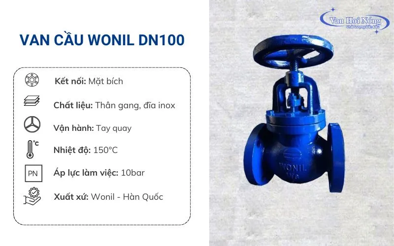 Van cầu gang Wonil DN100 giá cả cạnh tranh