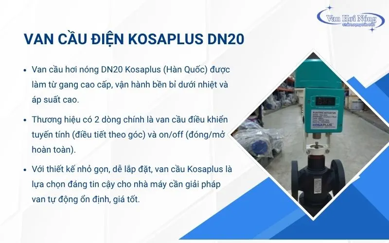 Van cầu hơi Kosaplus DN20 thích hợp trong các hệ thống tự động hóa