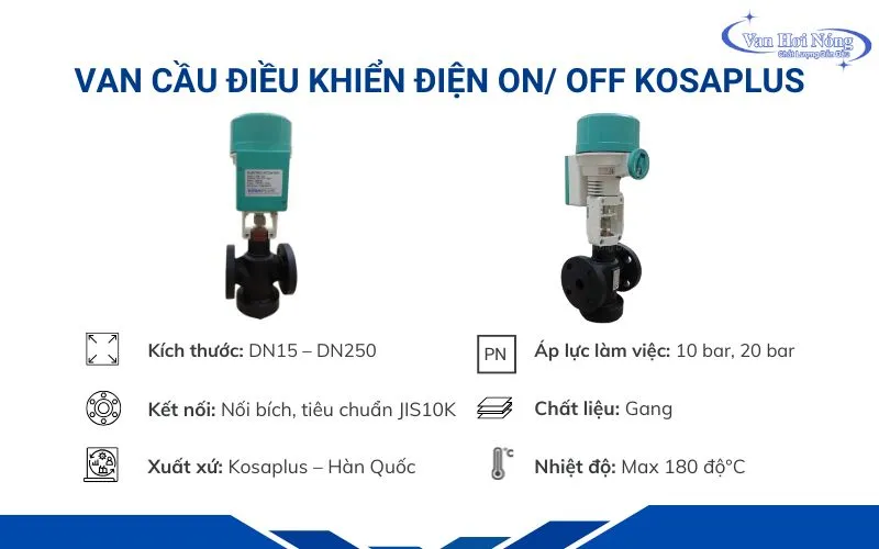 Thông tin van cầu điều khiển ON/OFF Kosaplus