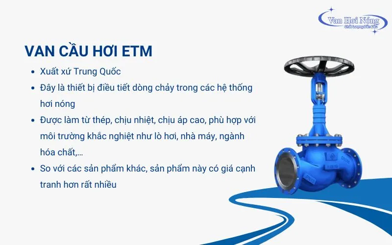 Van cầu hơi ETM xuất xứ Trung Quốc có chất lượng cao, giá cạnh tranh
