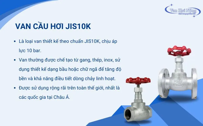 Van cầu hơi JIS10K theo tiêu chuẩn Nhật Bản, phổ biến tại Việt Nam